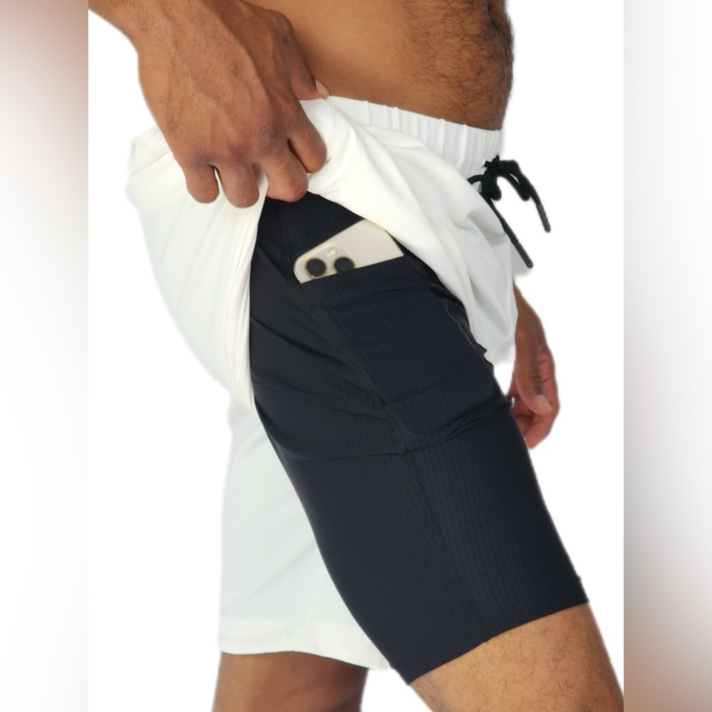 STRETCH White Athletic Shorts NWOT